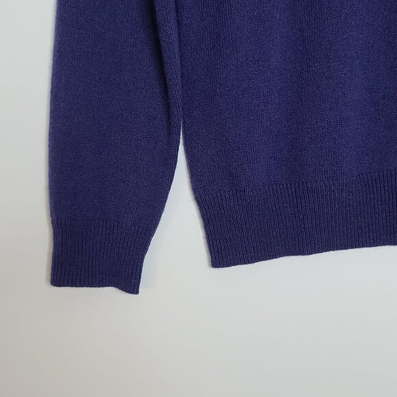 Woolovers Merino Wool‎ Cashmere Blend V-Neck Long Sleeve Sweater Purple Small - Picture 2 of 7